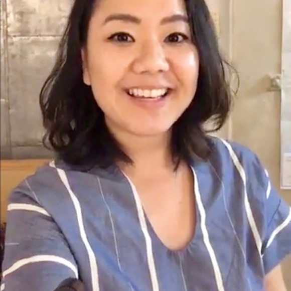 RUMI MURAKAMI Chambray Striped Dress in Blue - Picture 7 of 8